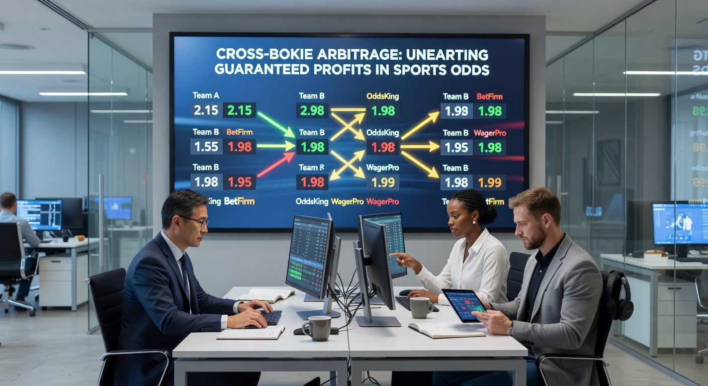 Screenshot of arbitrage calculator showing stake amounts, odds from various bookmakers, and projected profit for a live soccer match