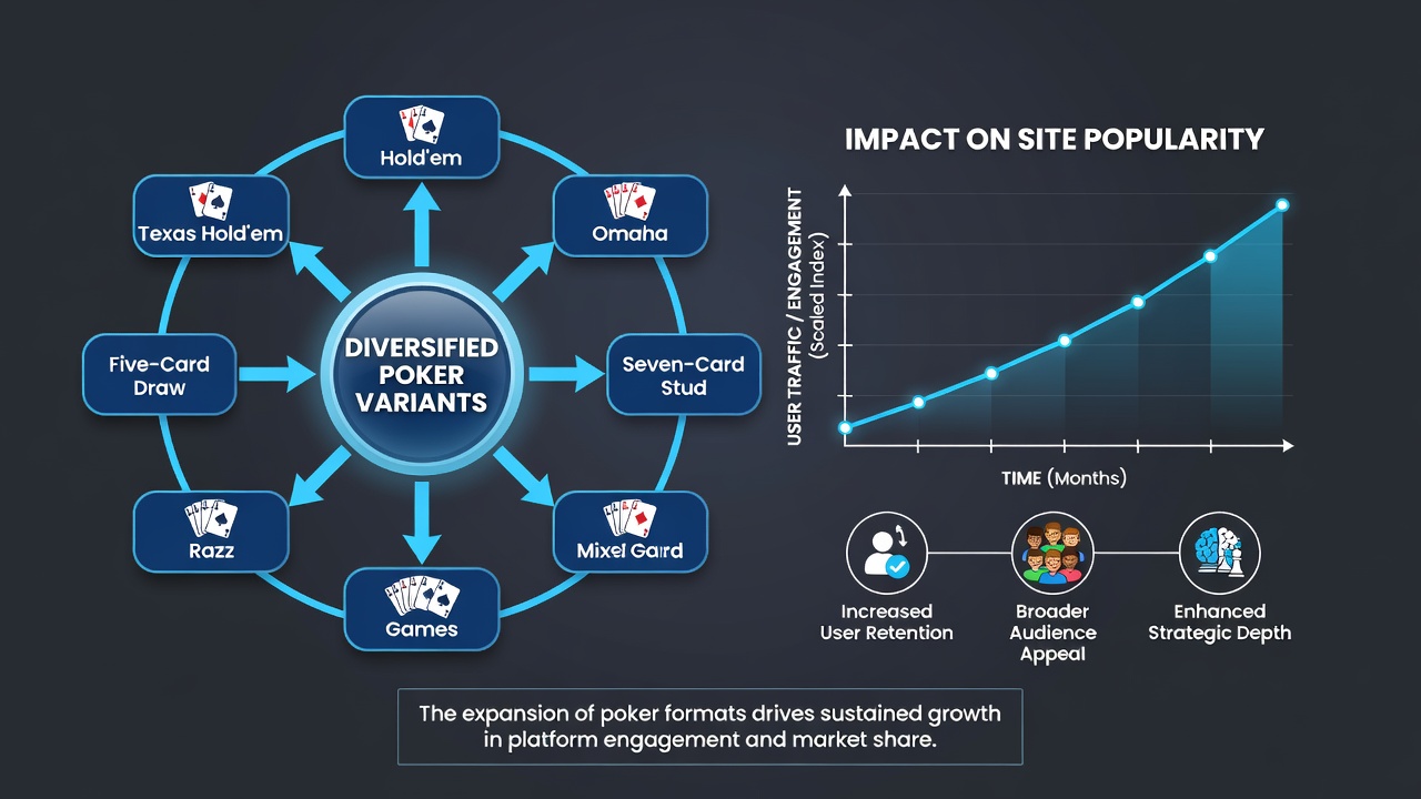 Graphs showing popularity trends of different poker sites