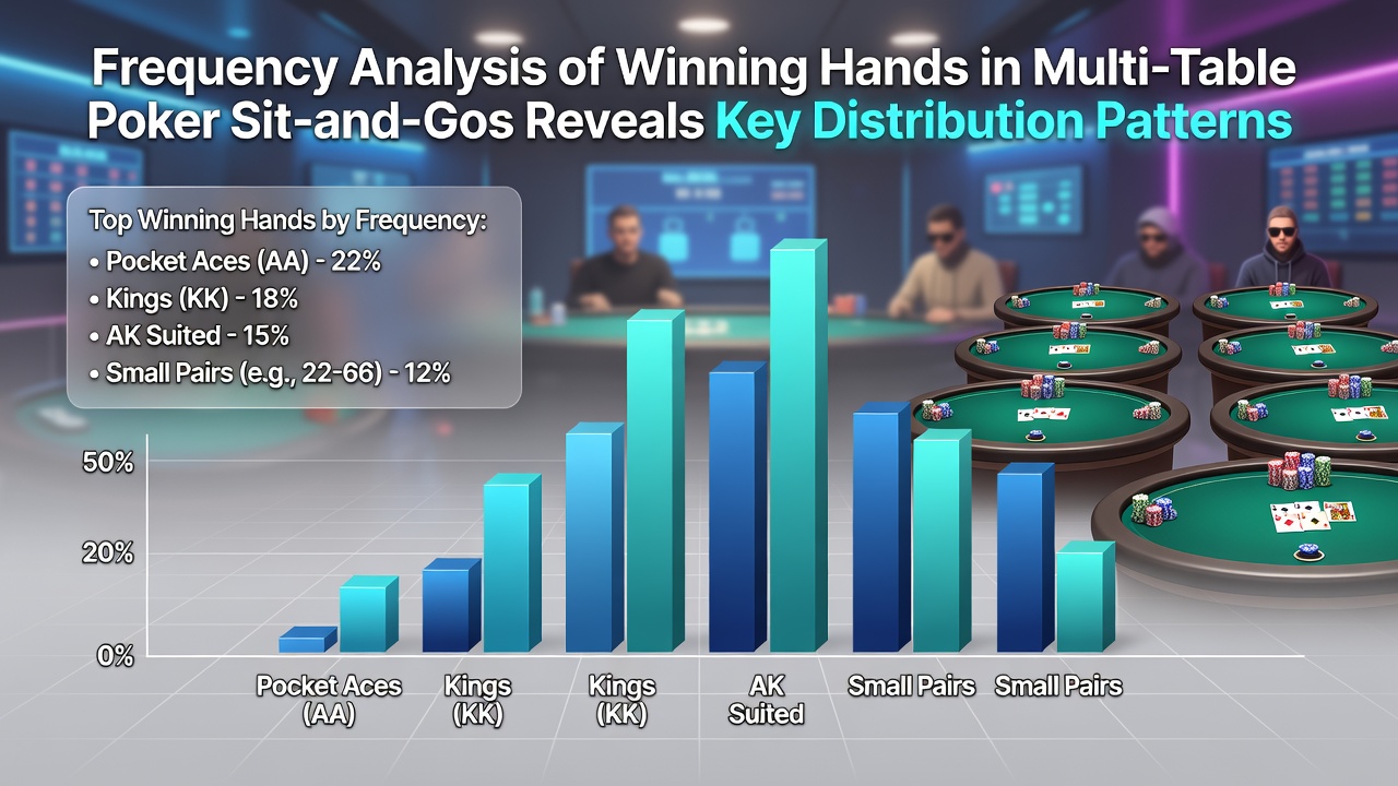 Detailed graphs comparing winning hand frequencies between different poker platforms in sit-and-go formats