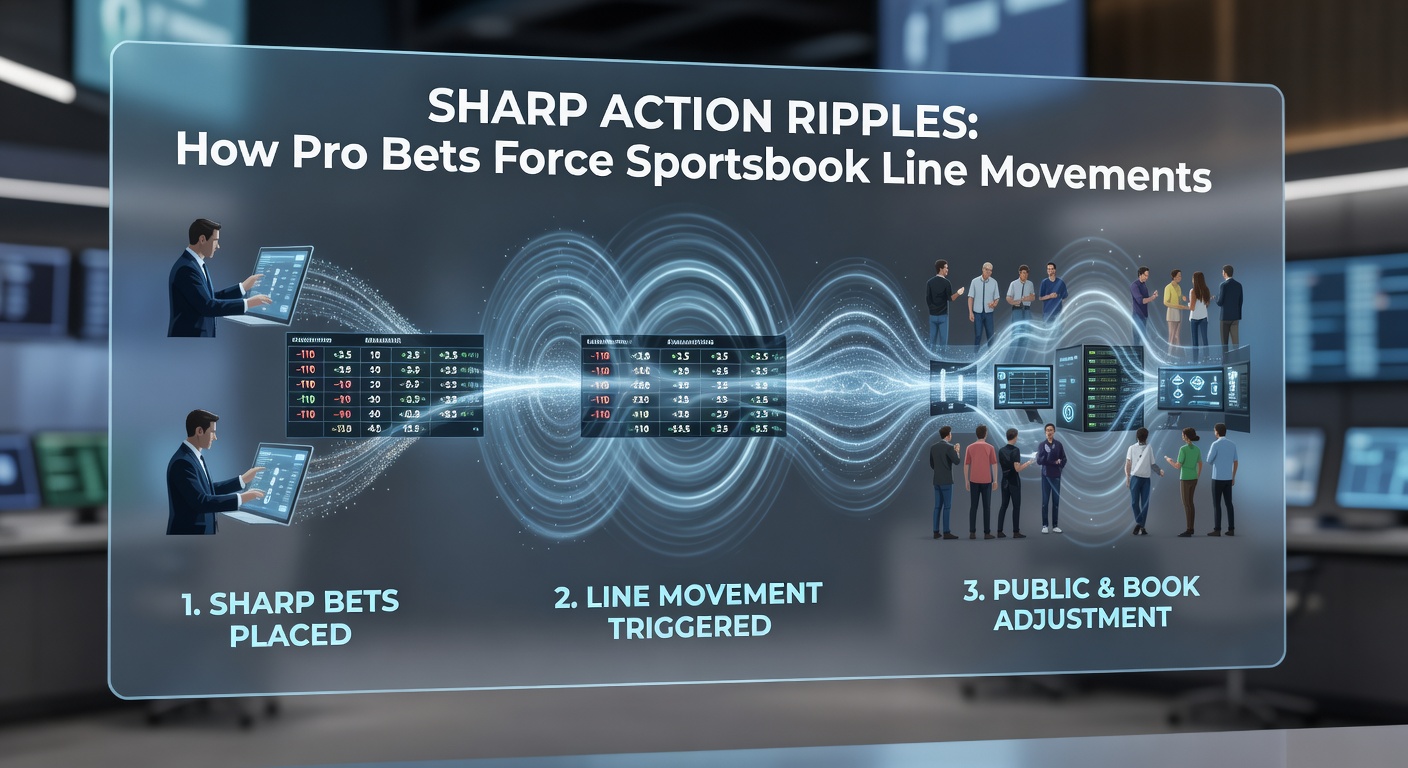 Graph depicting reverse line movement in NFL games driven by sharp professional betting