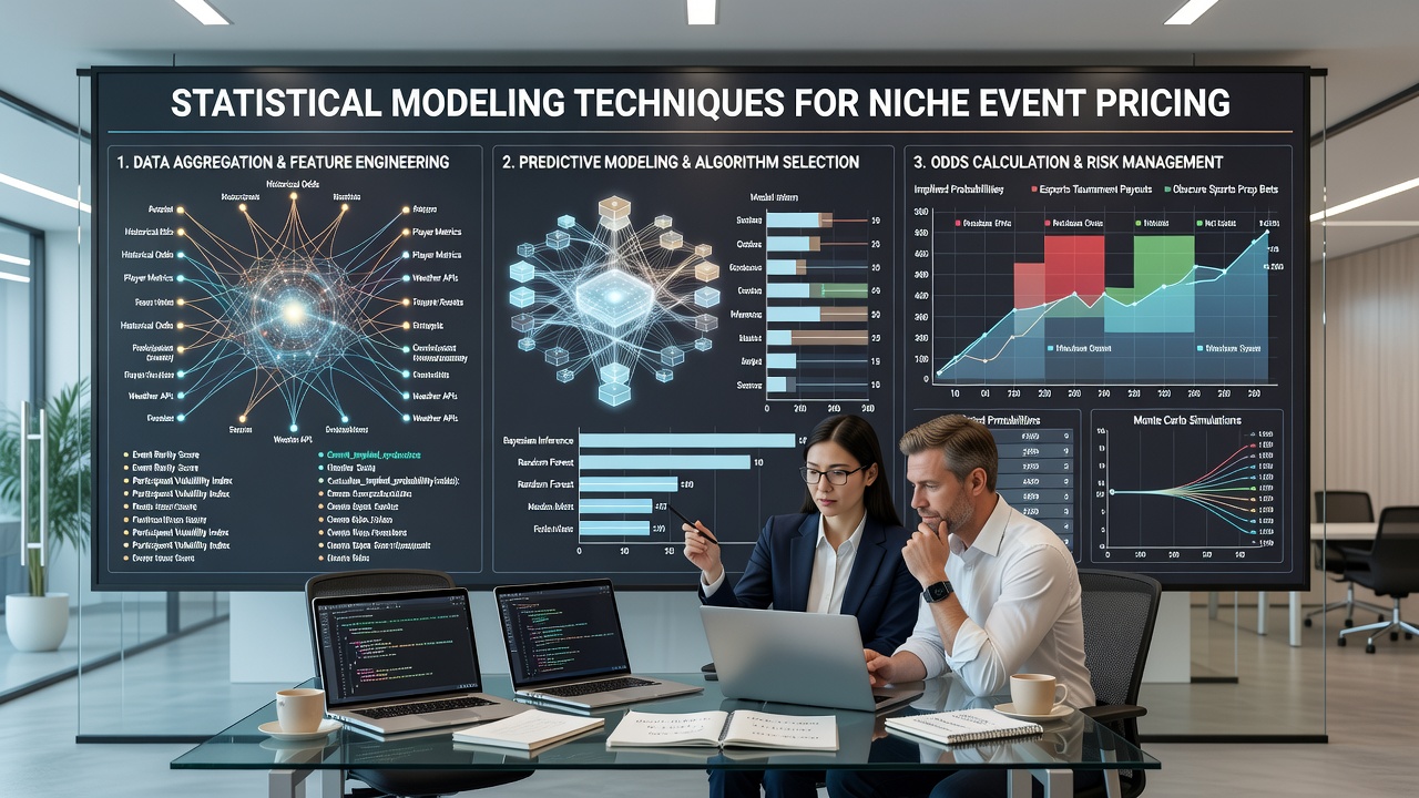 Data scientists reviewing simulation outputs for specialized betting markets