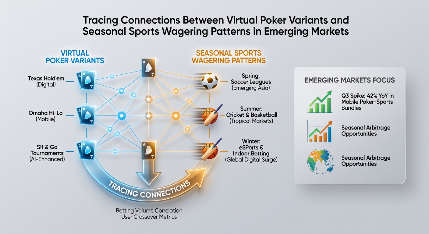 Analytics dashboard displaying user activity correlations between poker variants and seasonal sports markets