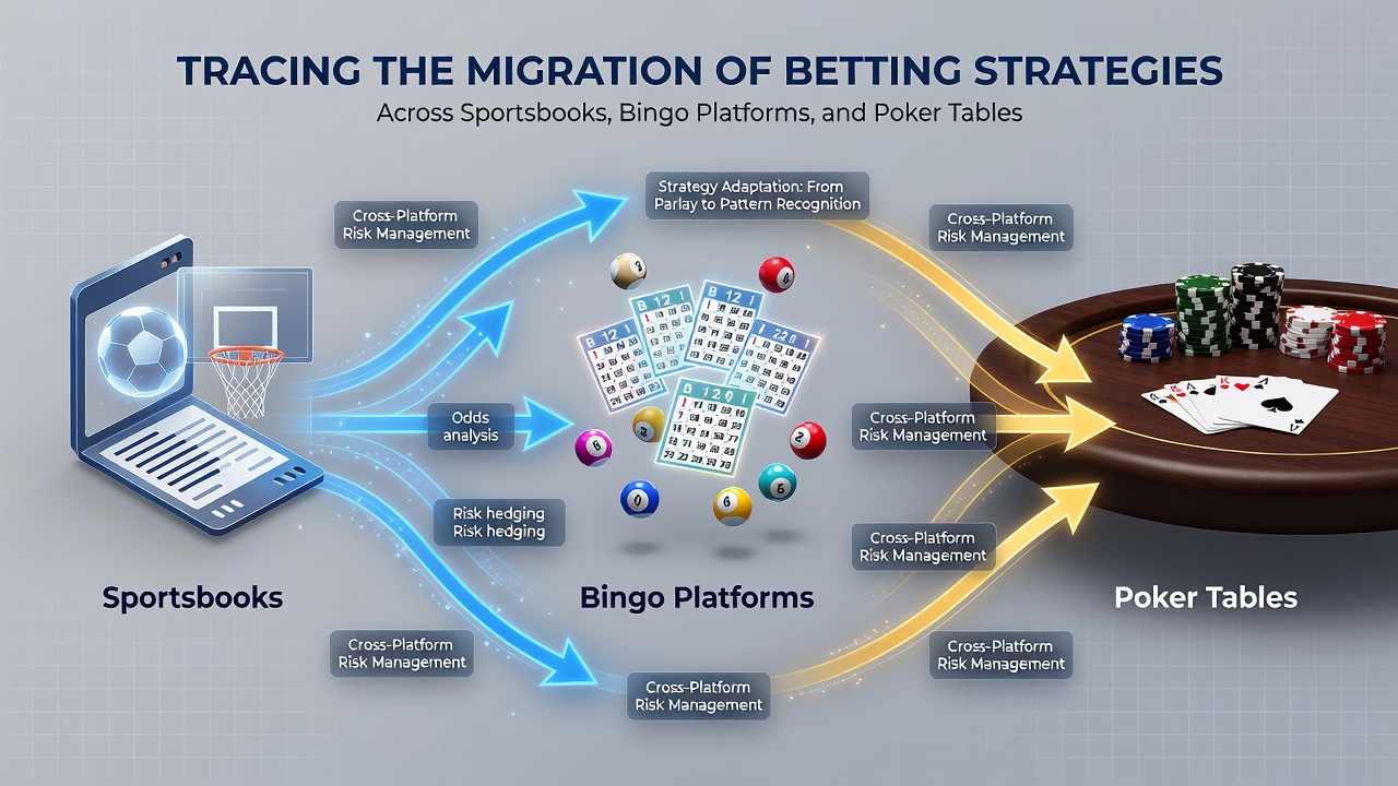 Diagram depicting strategy flow and player movement between different gambling platforms in mid-2026